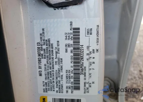 2019 Ford Fusion S from USA, damaged, VIN 3FA6P0G72KR232214